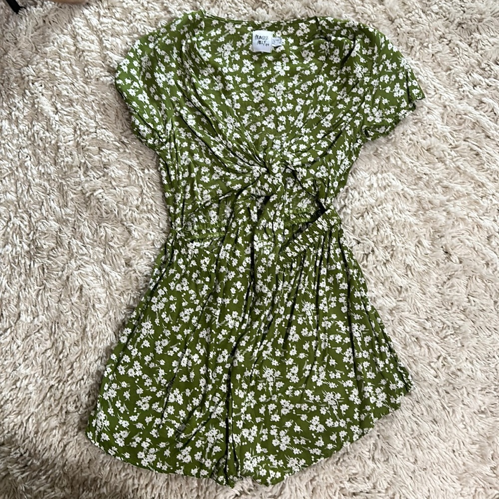 Floral green romper